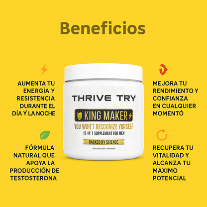 🔥 KING MAKER – Suplemento Natural para Potencia Masculina Extrema | Aumenta Testosterona, Energía y Deseo Sexual